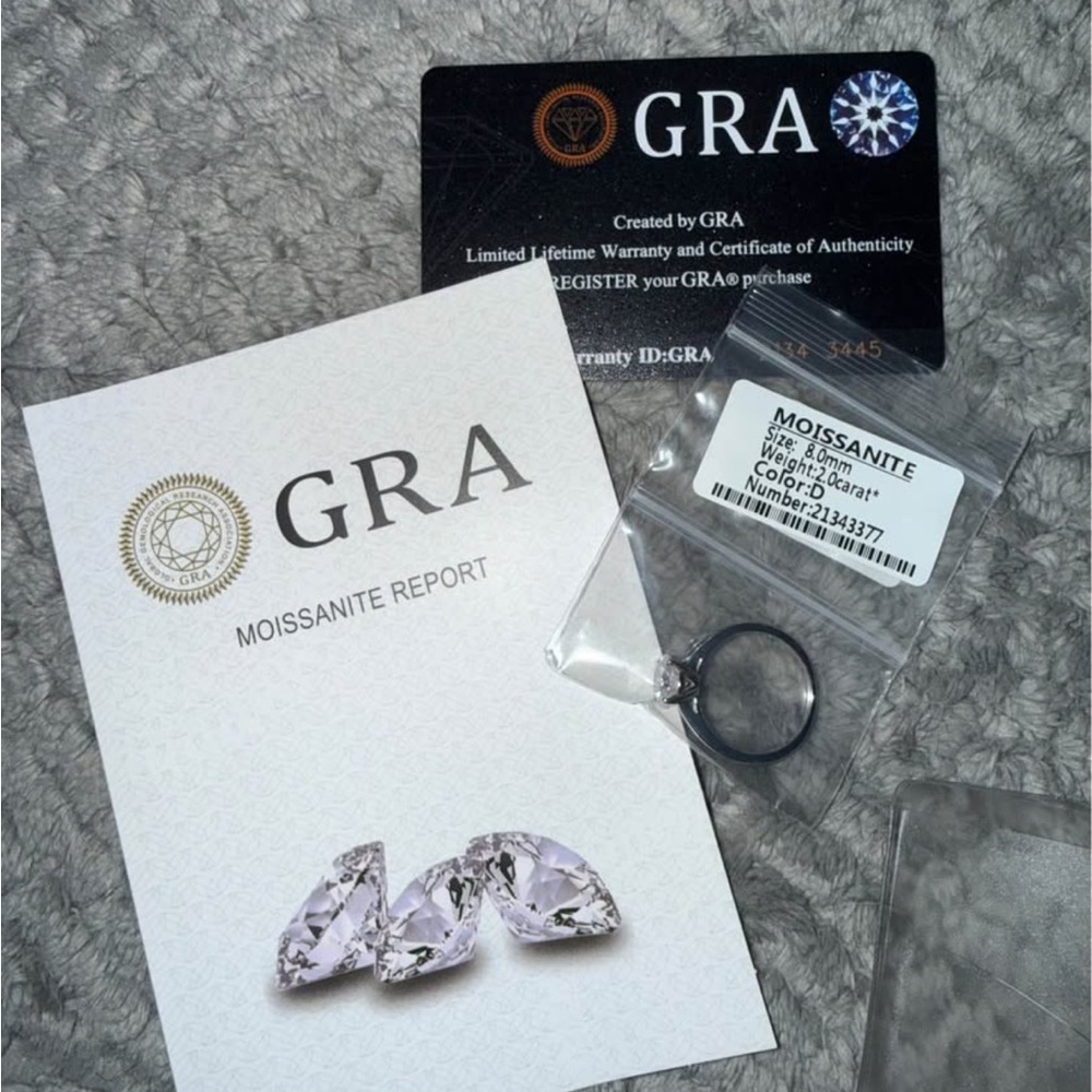Size 8 GRA Moissanite with Certificate